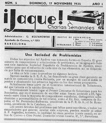 Revista ¡Jaque! del 17 de noviembre de 1935, creación de la SEPA