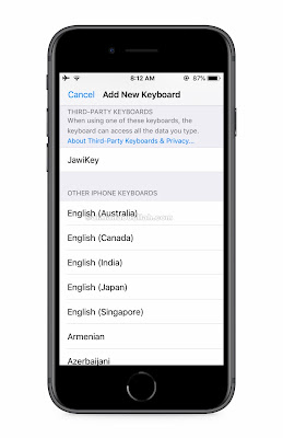 cara guna tulisan jawi di telefon untuk iphone