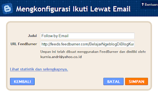 Ikuti lewat Email - Widget Baru Blogger