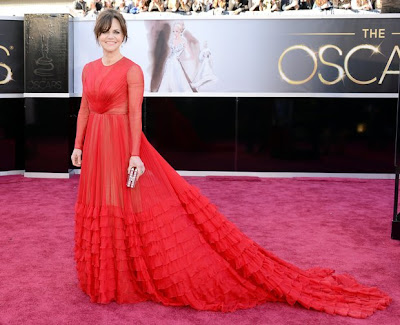 Sally Field in Valentino red dress-Oscar Awards