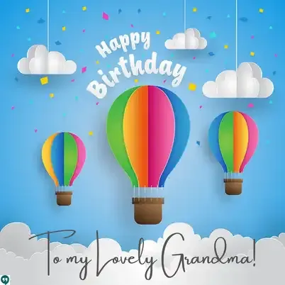 best happy birthday to my lovely grandma images with hot air balloons
