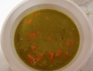 A perfect meatless soup, Curried "Peas and Carrots" Split Pea Soup.