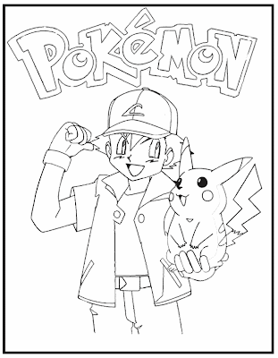 Pikachu Coloring on Ashley Pokemon Trainer And Pikachu Coloring Book Picture