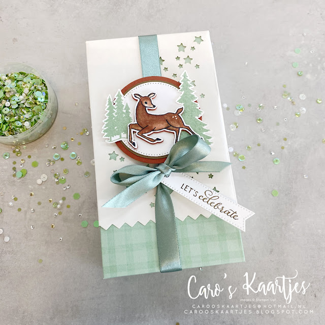 Cadeau doosje Stars Treat Bags, Peaceful Deer, Stampin' Up! , Caro's Kaartjes, #tgifc393