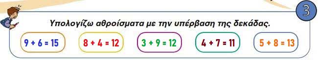 Κεφ. 42ο: Προσθέσεις με υπέρβαση της δεκάδας - Μαθηματικά Α' Δημοτικού - από το https://idaskalos.blogspot.com