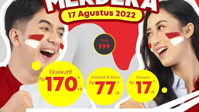 Dalam Rangka HUT RI Ke 77, Tiket Kereta Hanya Rp 17ribu