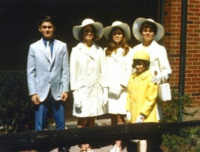 jaguarjulie and siblings with mom at easter 1969