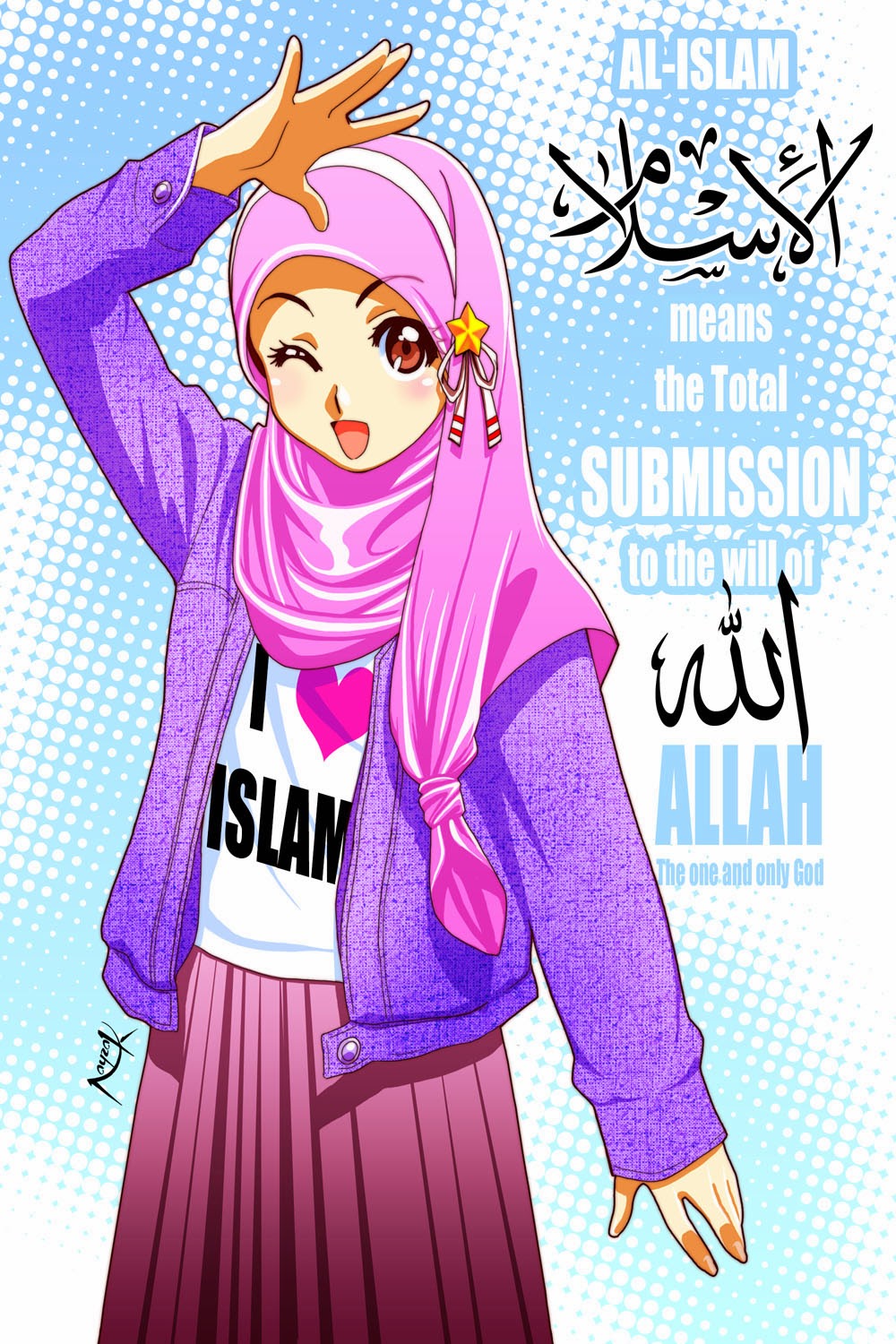 Gambar Cartoon Wanita Berhijab Gambar V