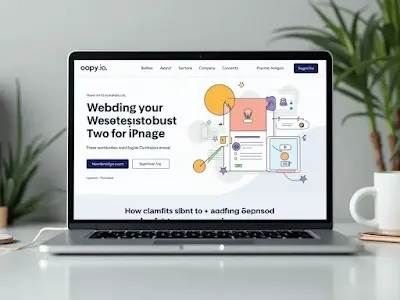 노트북-화면에-웹사이트-제작-도구와-디자인-옵션이-표시된-우피-페이지