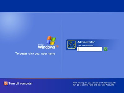 Окно входа в Windows XP