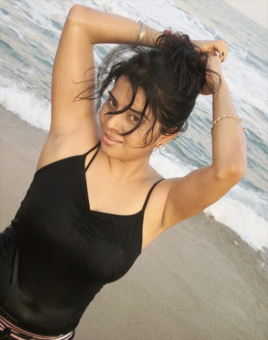 prachee adhikari black dress beach hot images