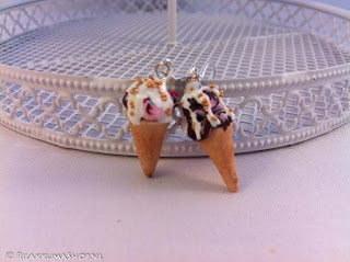 Cute Kawaii ice cream cone earrings