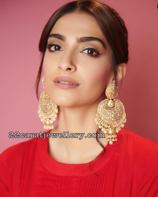 Sonam Kapoor Meena Work Jhumkas