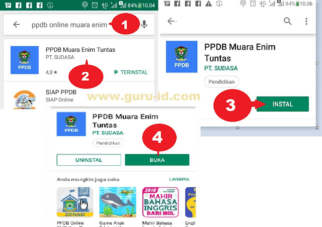 gambar cara install aplikasi android ppdb online muara enim