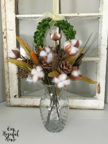 cotton boll hobnail vase farmhouse decor