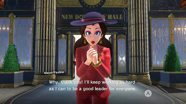 Super Mario Odyssey Mayor Pauline New Donk City why thank you working hard good leader for everyone