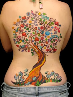 Colored Tree Tattoo