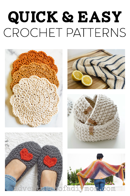 collage of easy crochet projects
