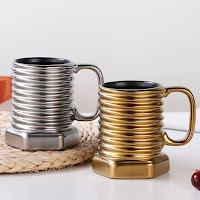 Ceramic Coffee Mugs , Screw Shape Ceramic Mug for Office , Breakfast Collection Water Christmas Drinking Cup Mug 301-400ml 