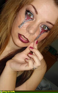 Sexy Girl wth Crazy Face Tattoo