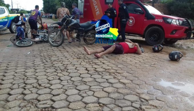 Acidentre entre moto e bicicleta elétrica deixa dois feridos, em Ji-Paraná