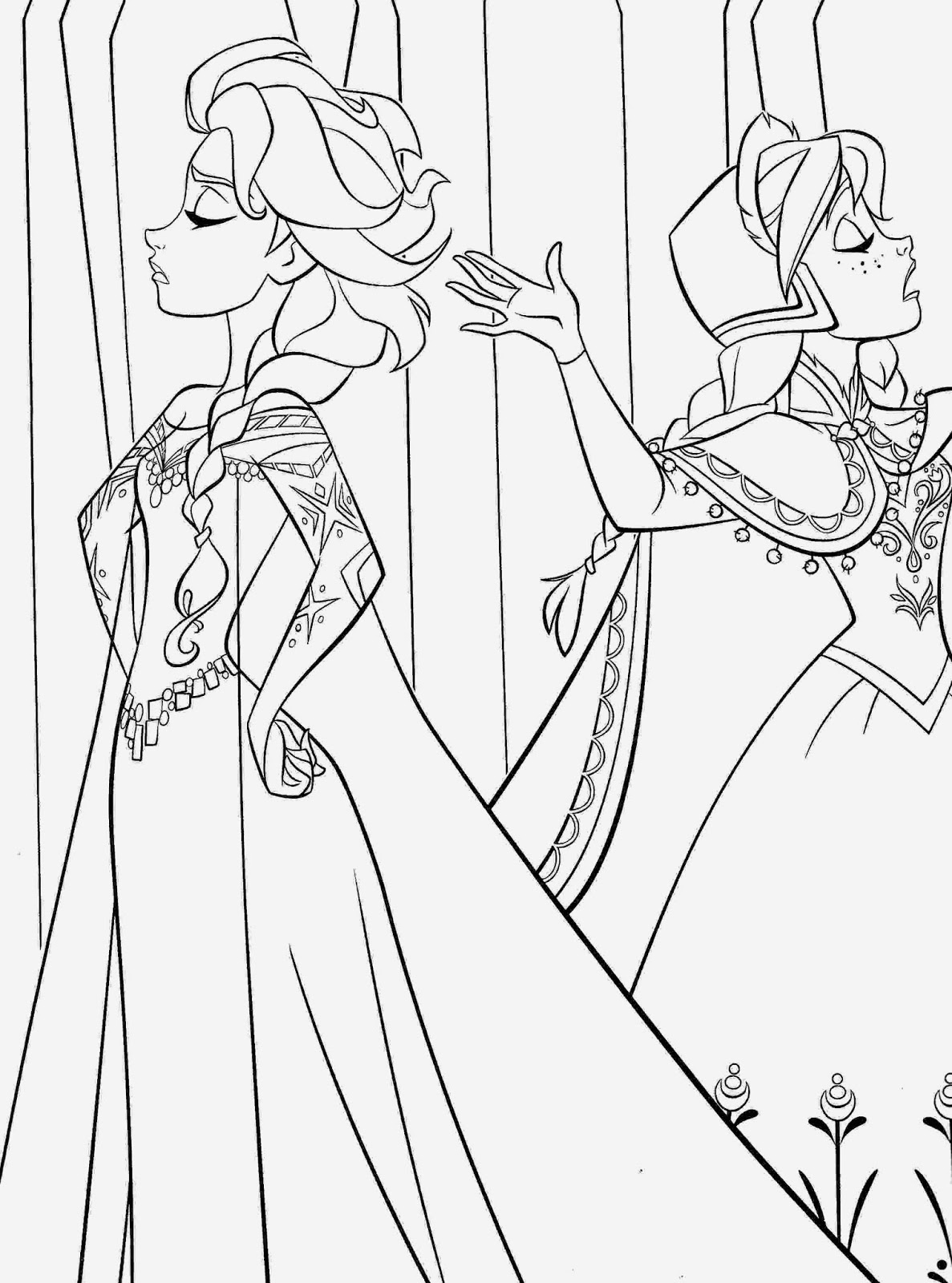 Disney Movie Princesses: "Frozen" Printable Coloring Pages