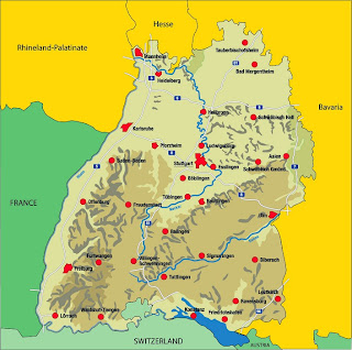 Map of Baden Wurttemberg Province