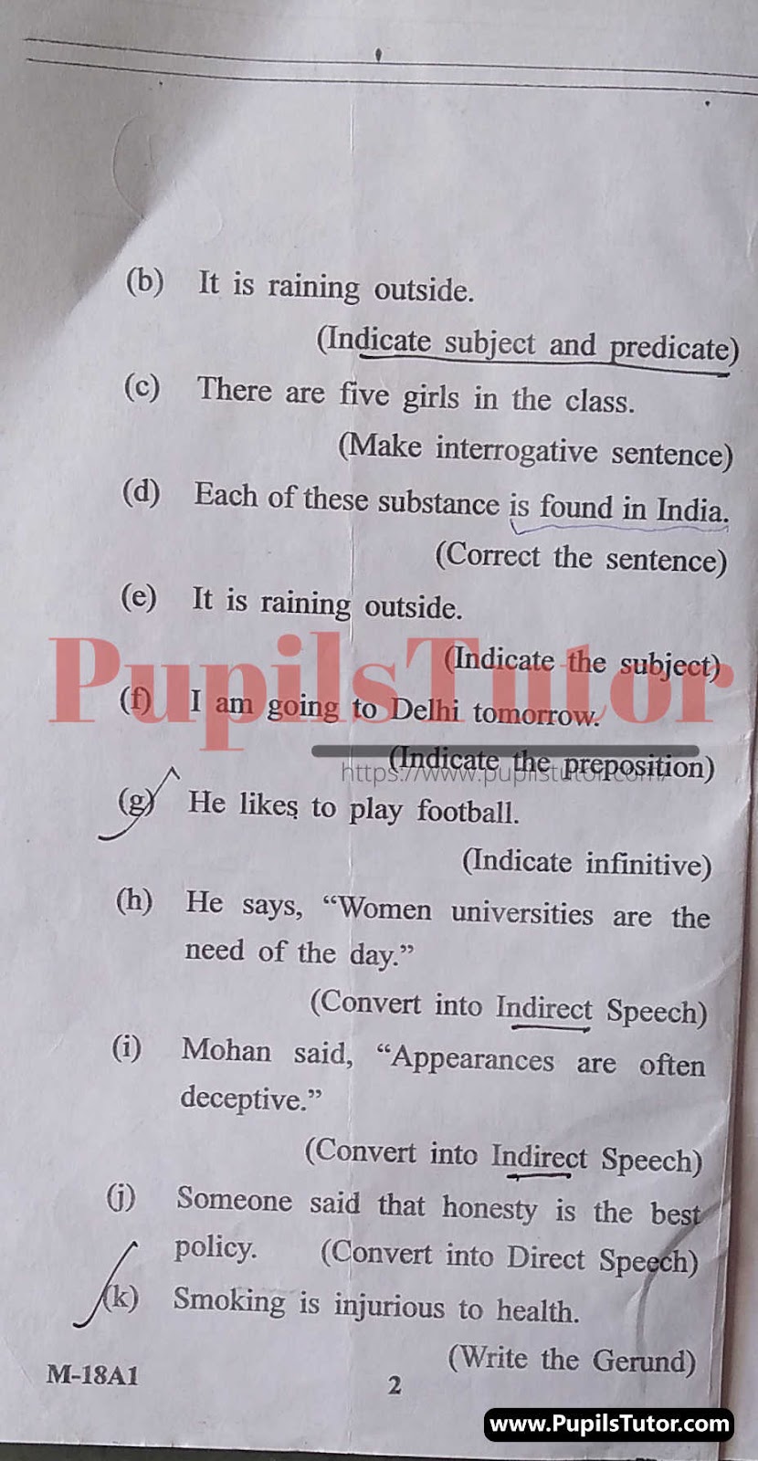 M.D. University B.Tech English Language Skills Second Semester Important Question Answer And Solution - www.pupilstutor.com (Paper Page Number 2)