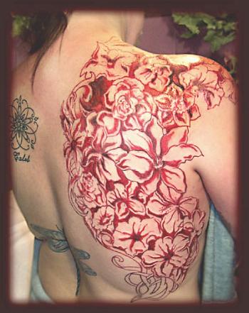 flower tattoo,tribal tattoo,exotic