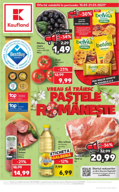 Kaufland Promotii + Catalog - Brosura 15-21.03 2023 → PASTELE ROMANESTE