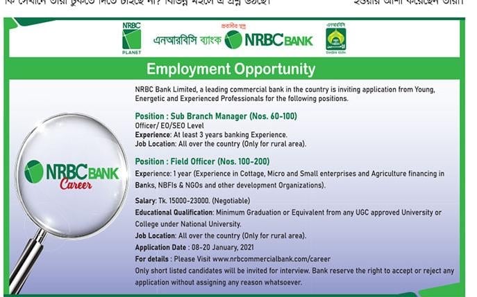 NRB Commercial Bank Job Circular