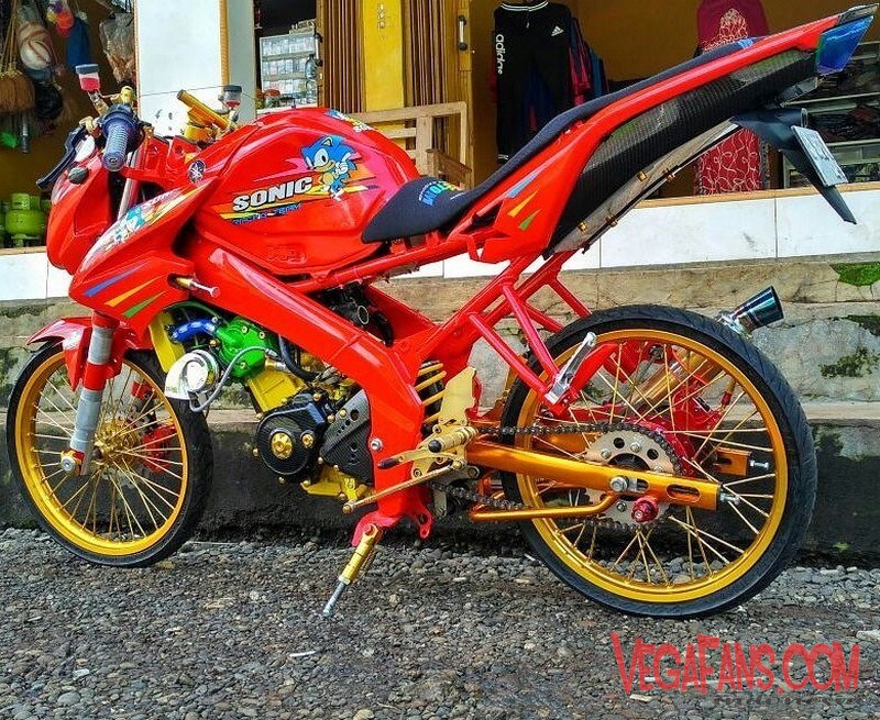 New Vixion Modif Jari Jari Warna Merah Velg Gold ...