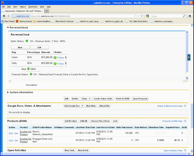 RevenueCloud AutoSchedule Integrated with DoubleClick DART Sales Manager (DSM)