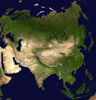 Asya'nın uydu haritası