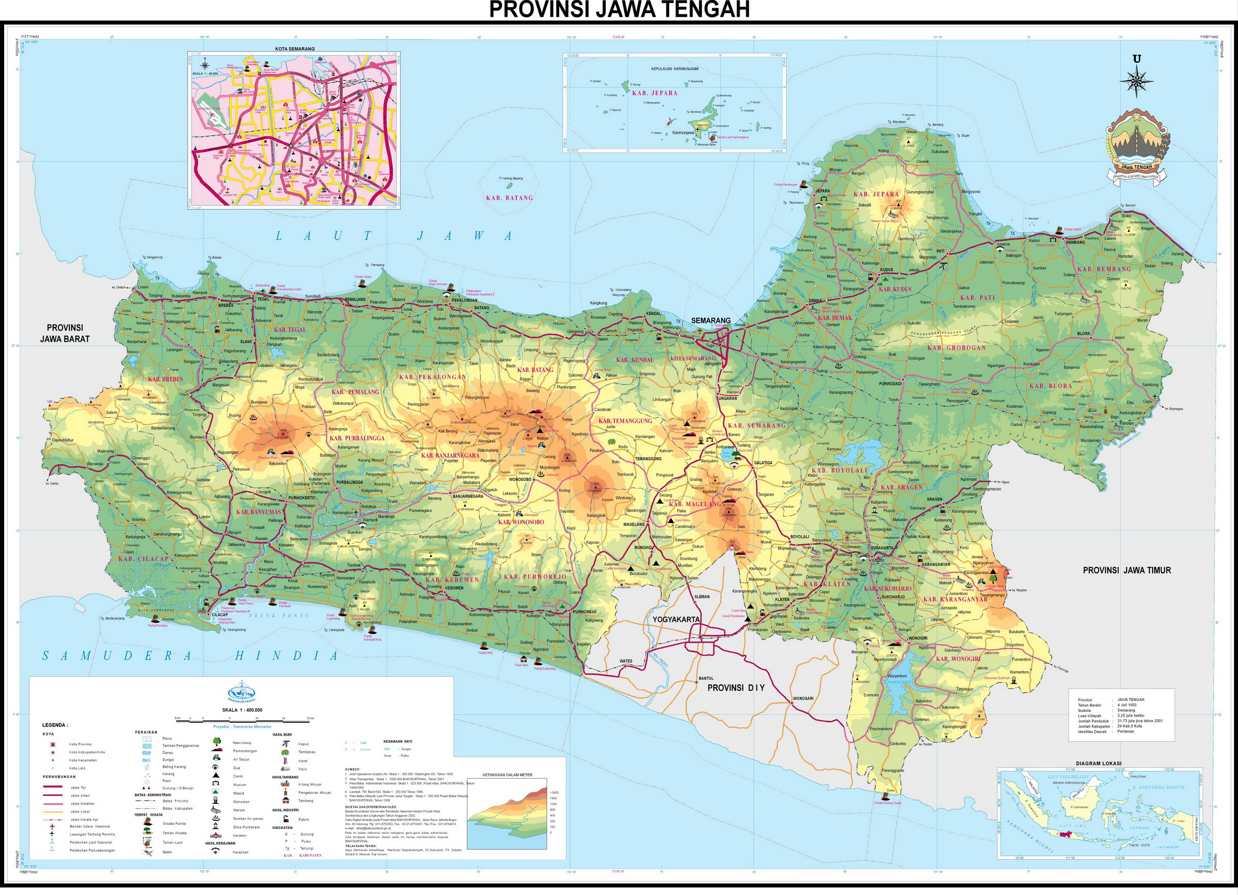 Peta Kota Peta Provinsi Jawa  Tengah 