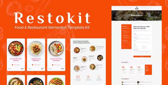 Best Food & Restaurant Elementor Template Kit