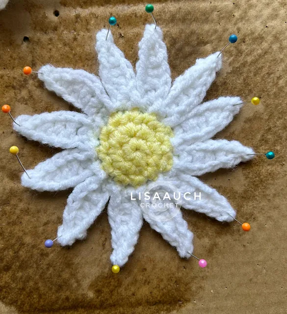 crochet daisy how to block crochet flowers