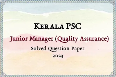 Jr Manager (Quality Assurance) Answer Key | 06/11/2023
