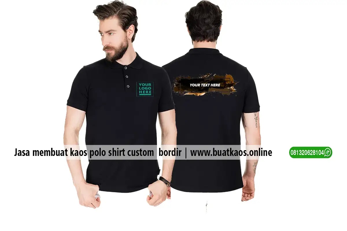 JASA MEMBUAT KAOS POLO CUSTOM BORDIR DESAIN SENDIRI ONLINE