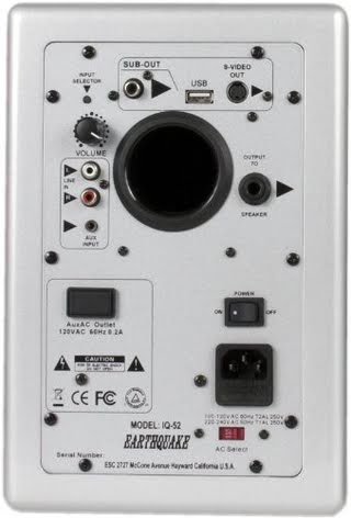 Earthquake Sound IQ52S iPod Docking Speaker System (Silver Piano Gloss, Pair)