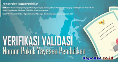 VERIFIKASI VALIDASI NOMOR POKOK YAYASAN PENDIDIKAN (NPWP) TERBARU