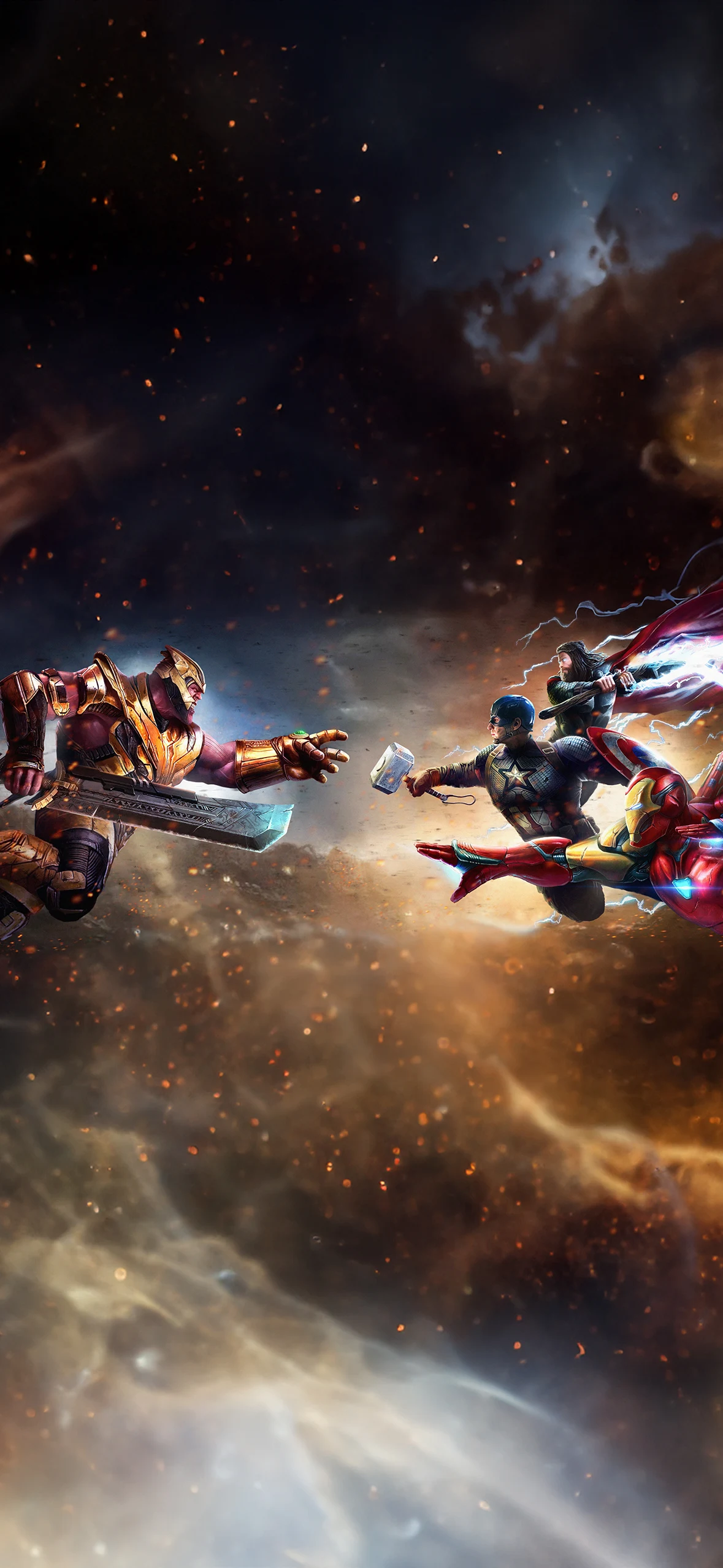 Wallpaper for Phone: Captain America, Ironman and Thor vs. Thanos