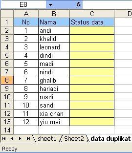 duplikat data excel