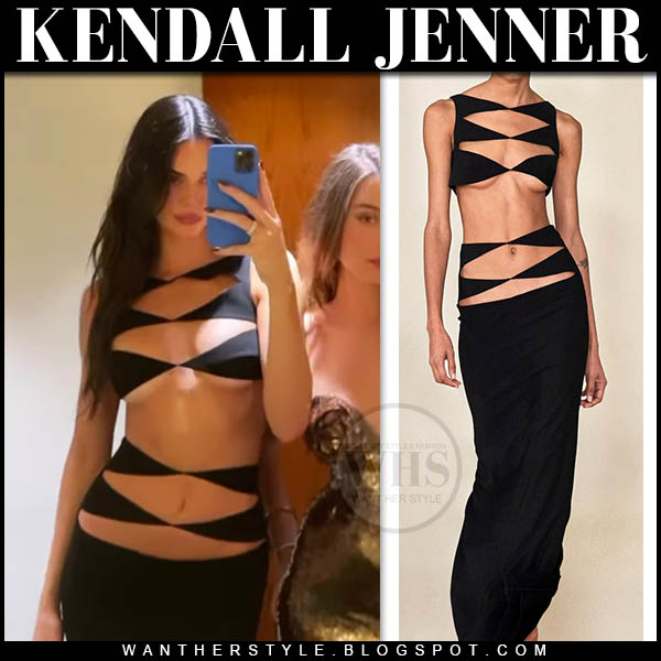 Kendall Jenner in black cutout dress