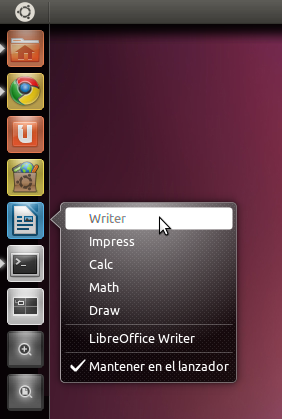 [Unity] Add a quick launch of the LibreOffice panel