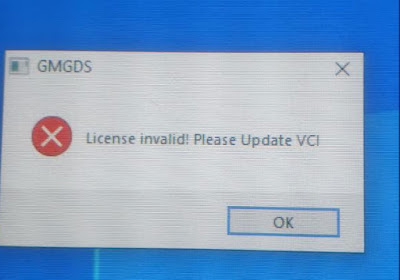 VXDIAG GM GDS2 License Invalid Update VCI