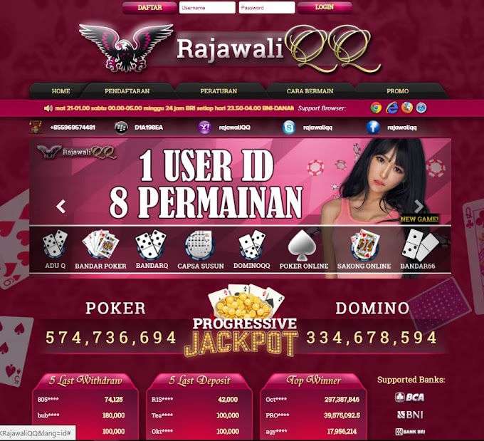 RAJAWALI QQ - SITUS JUDI ONLINE DOMINOQQ & POKER TERPERCAYA