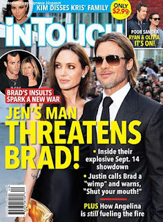 celebrity gossip Justin Theroux Threatens Brad Pitt