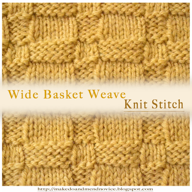 Wide Basket Weave Stitch Knitting Pattern