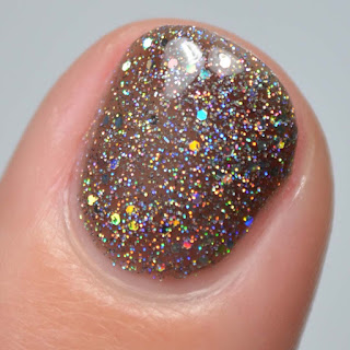 black jelly holographic nail polish